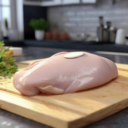 鸡肉白斑无害,尽快食用。