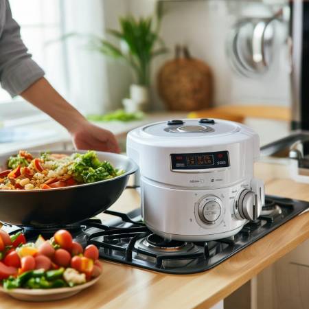 电饭煲省时多能,炒菜煮饭两不误