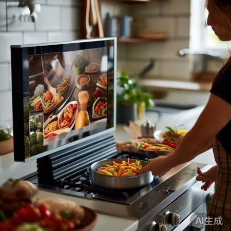 燃气灶加小屏,做饭不跑动