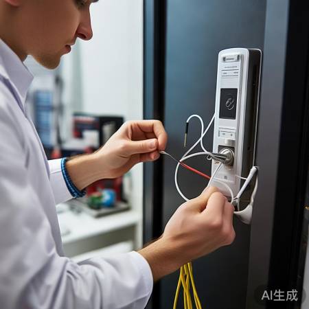 “连接门铃线和电源线,固定线缆