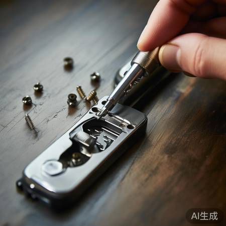 撬开指纹锁螺丝