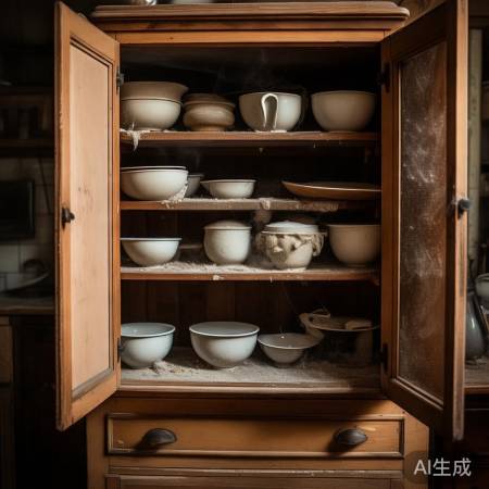 老碗柜,木质霉味重