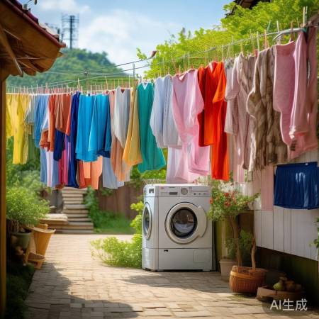 “洗衣晒衣,幸福生活”