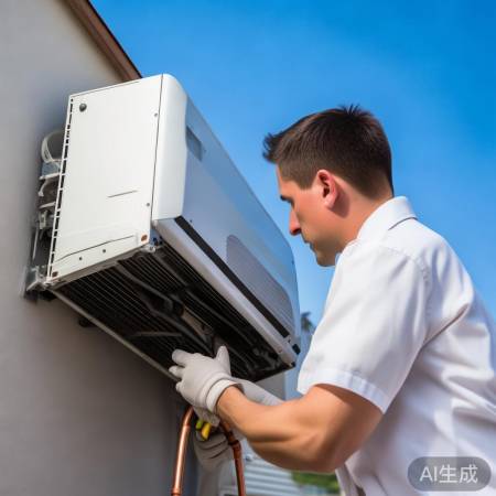 安装空调，内外机连接