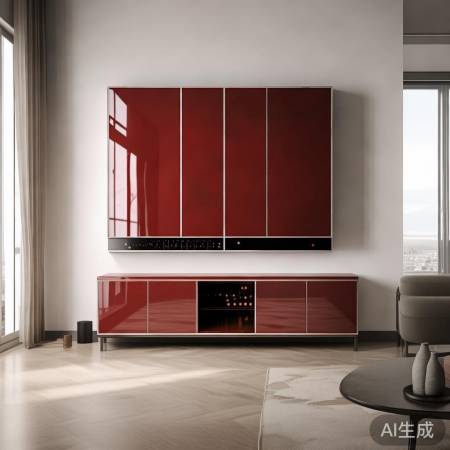 现代简约红酒柜搭配装饰