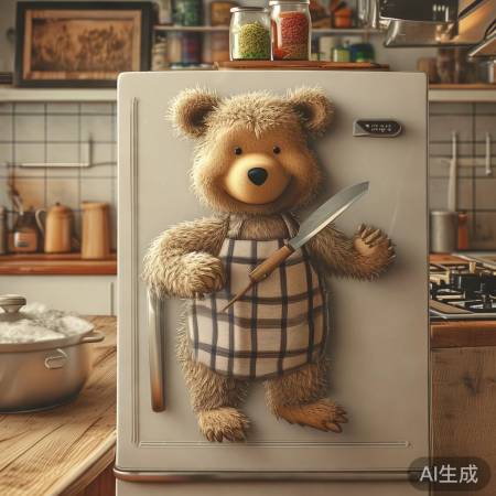 厨房小熊趣贴点亮生活