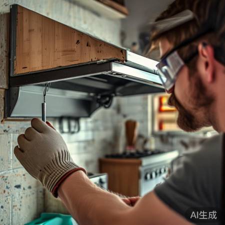 拆油烟机，小心螺丝方向。