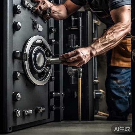 拆解保险柜，敲孔安装拉手