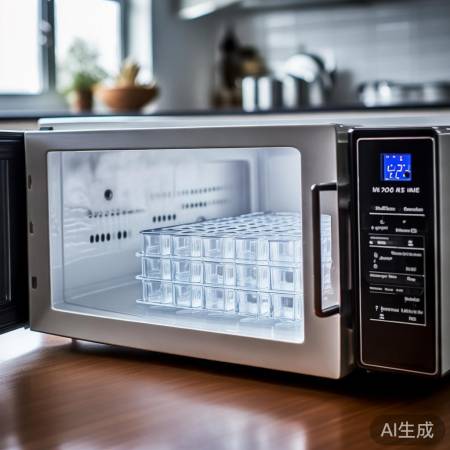 微波炉加热冰格，注意时间。