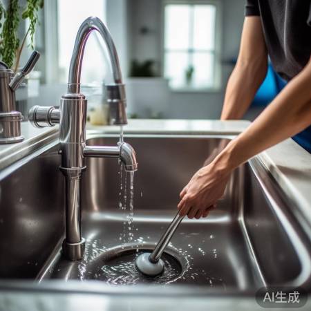 洗衣机排水不畅，管堵用热水洗