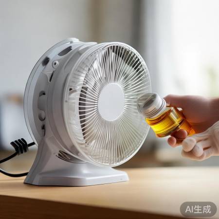 风扇加油，先关电源，小心操作。