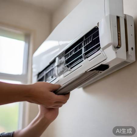 空调内机取出，内部结构清晰。