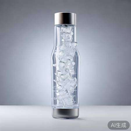 水壶开口朝外，方便加冰