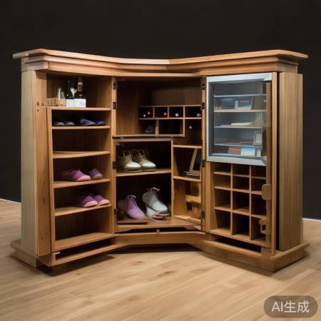 鞋柜转角多功能组合：酒柜冰箱一应俱全
